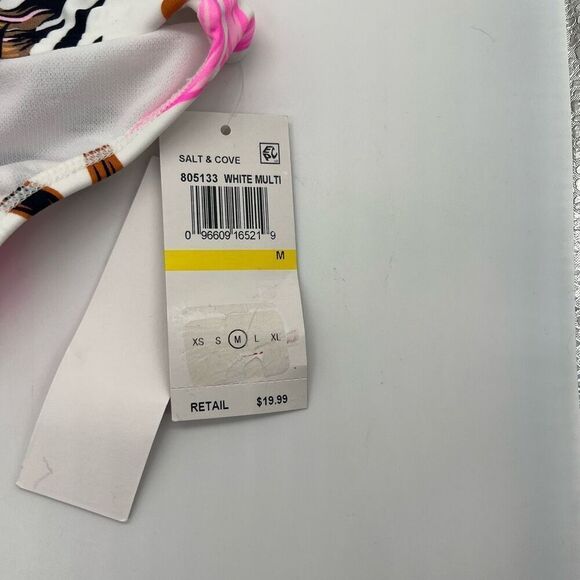 Salt + Cove Women's Tropic Time Printed Cinch-Back Bikini Bottoms Size Medium - Picture 4 of 16